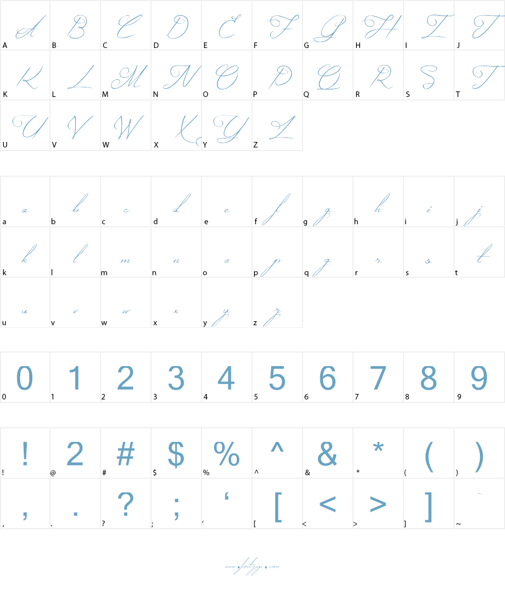 Mysterious Elegance Font Character